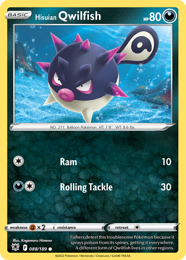 Hisuian Qwilfish 88 Astral Radiance Pokémon card
