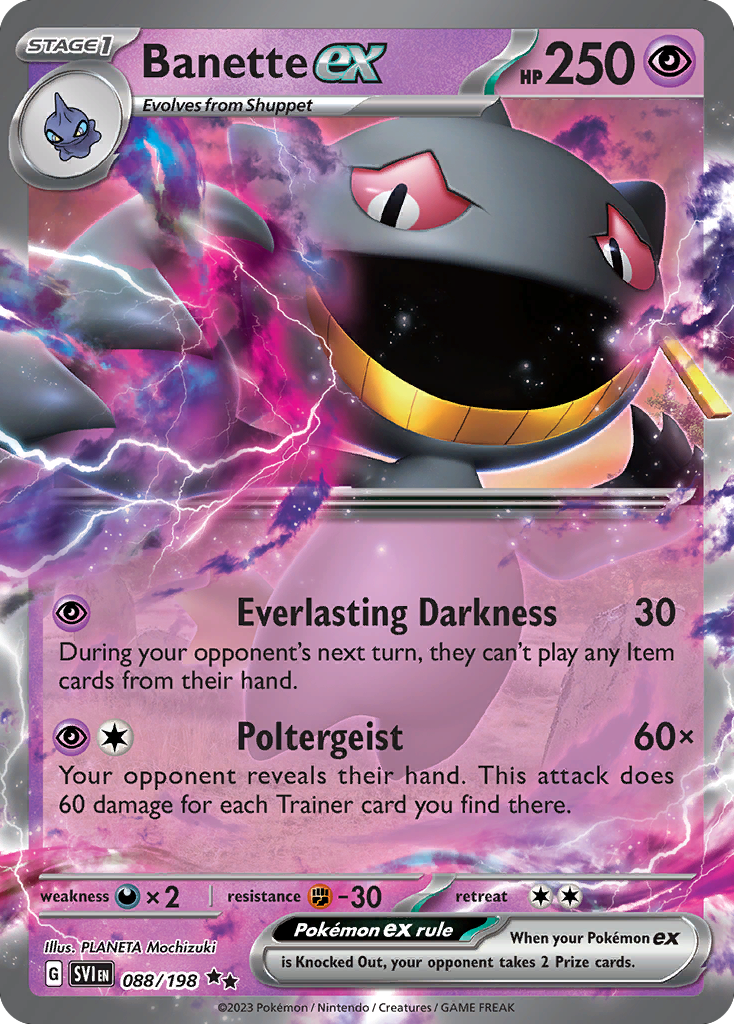 Banette ex 88 Scarlet & Violet Pokémon card