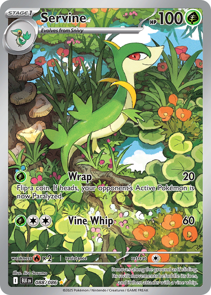 Servine 88 Black Bolt Pokémon card