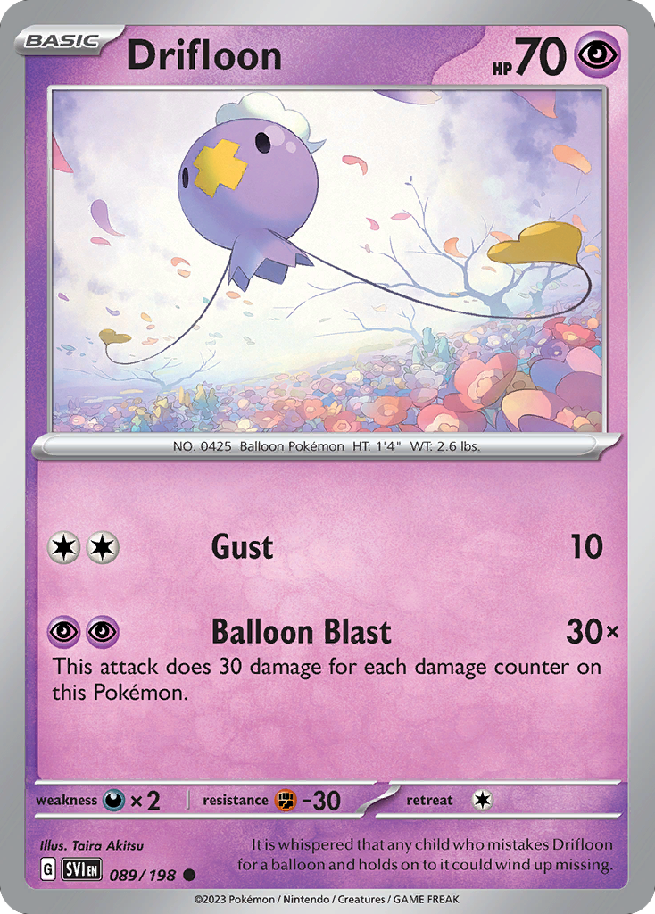 Drifloon 89 Scarlet & Violet Pokémon card