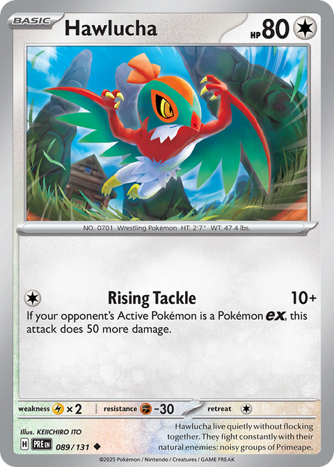Hawlucha 89 Prismatic Evolutions Pokémon card