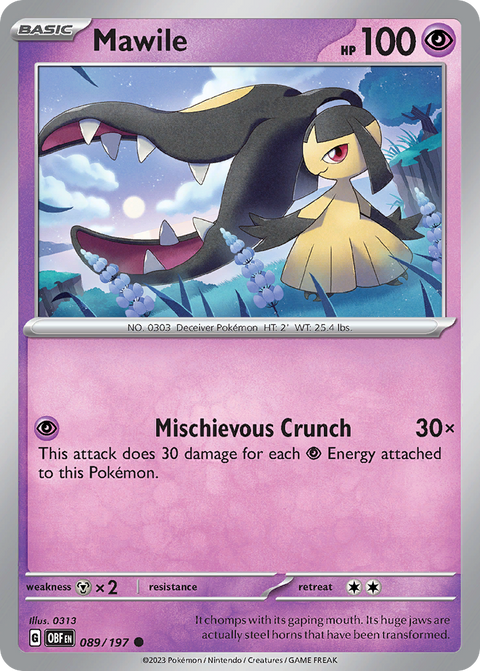 Mawile 89 Obsidian Flames Pokémon card