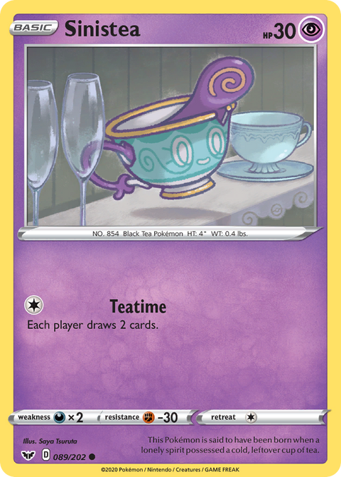 Sinistea 89 Sword & Shield Pokémon card