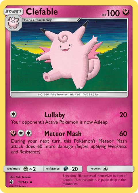 Clefable 89 Guardians Rising Pokémon card
