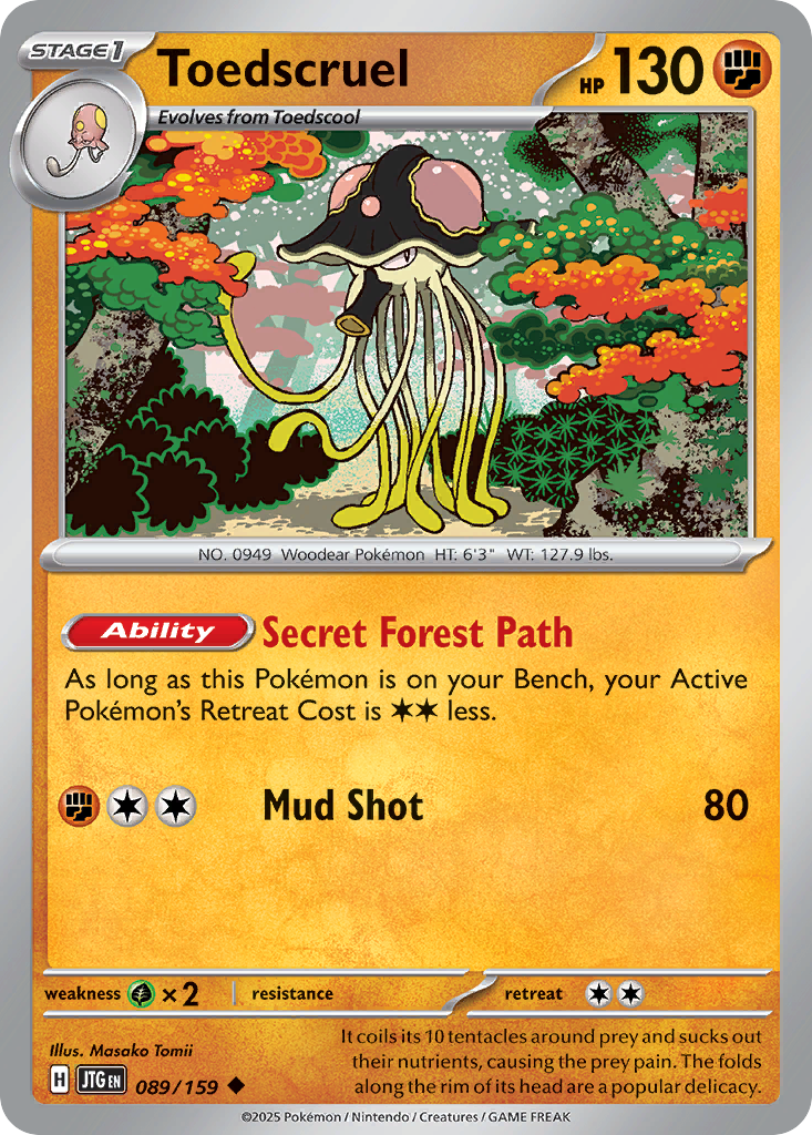 Toedscruel 89 Journey Together Pokémon card