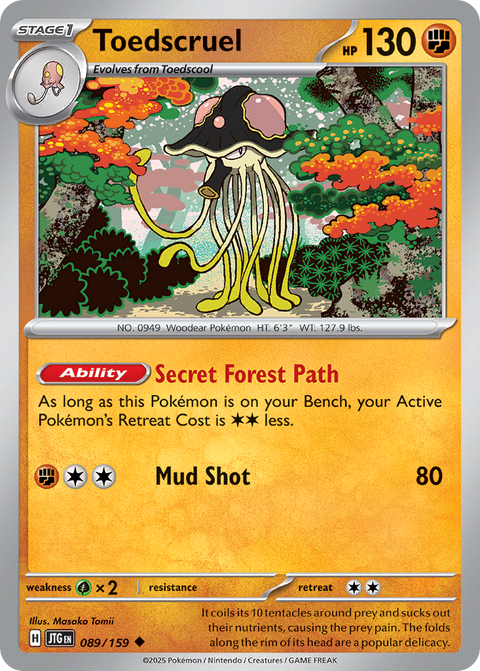 Toedscruel 89 Journey Together Pokémon card