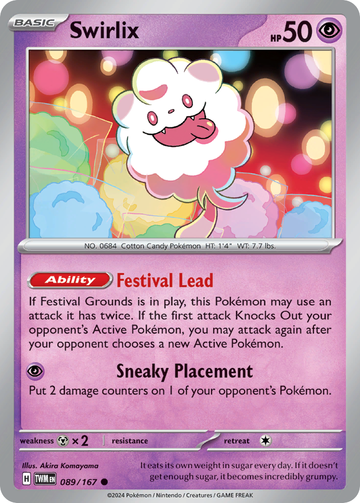 Swirlix 89 Twilight Masquerade Pokémon card