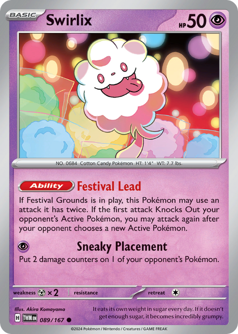 Swirlix 89 Twilight Masquerade Pokémon card