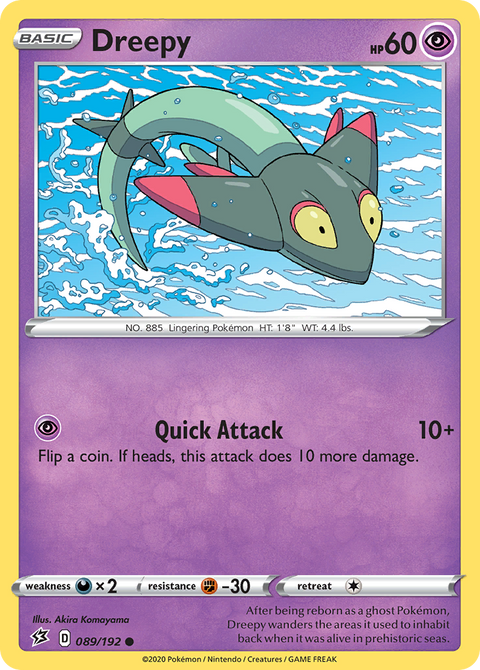 Dreepy 89 Rebel Clash Pokémon card