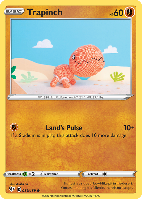 Trapinch 89 Darkness Ablaze Pokémon card