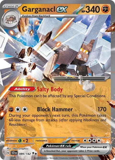Garganacl ex 89 Stellar Crown Pokémon card