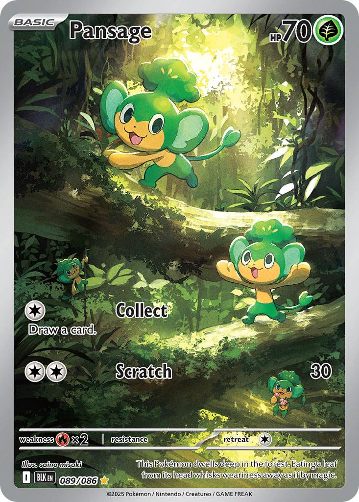 Pansage 89 Black Bolt Pokémon card