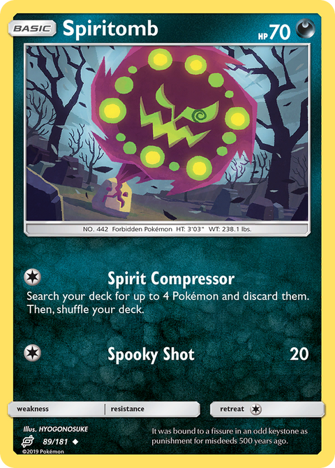 Spiritomb 89 Team Up Pokémon card