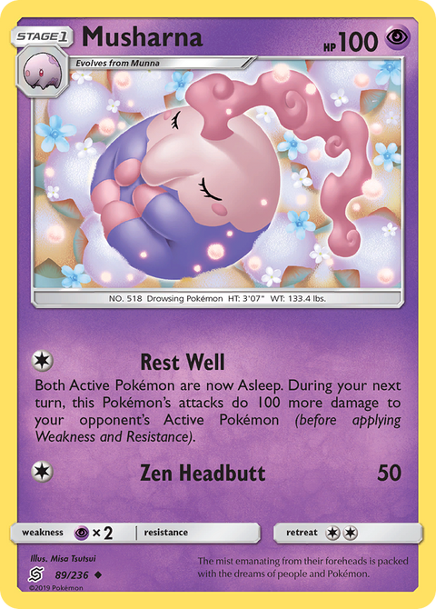Musharna 89 Unified Minds Pokémon card