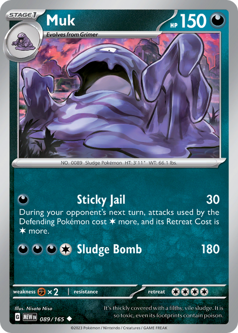 Muk 89 151 Pokémon card