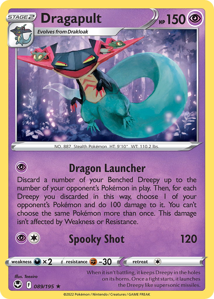 Dragapult 89 Silver Tempest Pokémon card