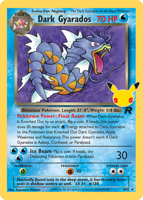 Dark Gyarados 8 Celebrations: Classic Collection Pokémon card