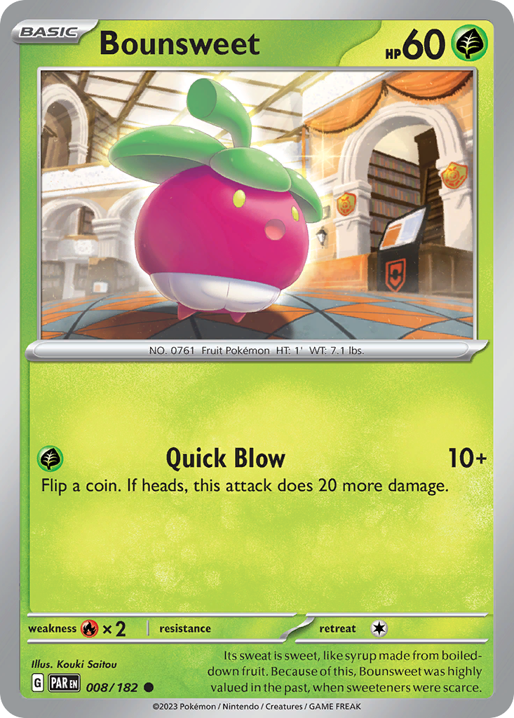 Bounsweet 8 Paradox Rift Pokémon card