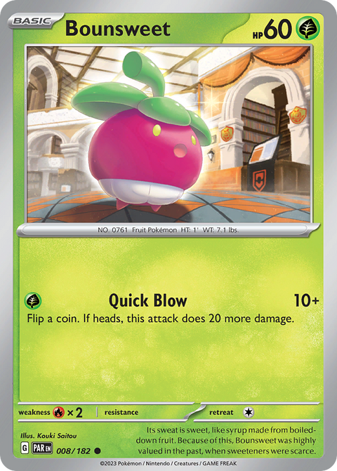 Bounsweet 8 Paradox Rift Pokémon card