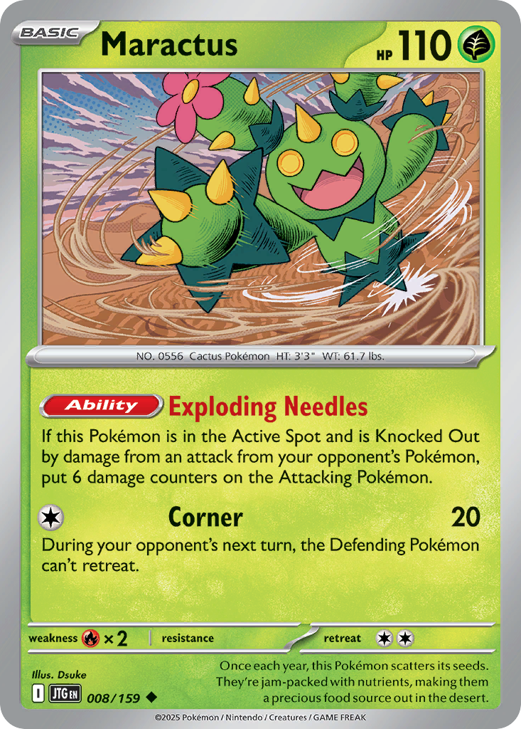 Maractus 8 Journey Together Pokémon card