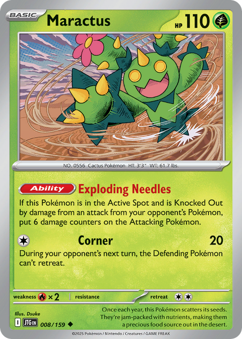 Maractus 8 Journey Together Pokémon card