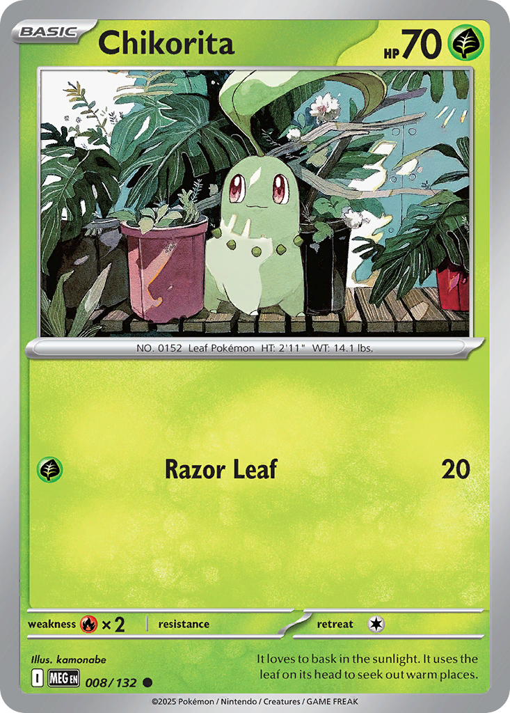 Chikorita 8 Mega Evolution Pokémon card