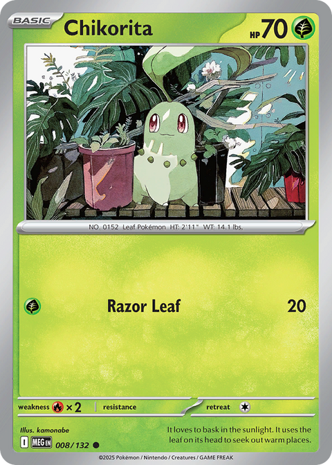 Chikorita 8 Mega Evolution Pokémon card