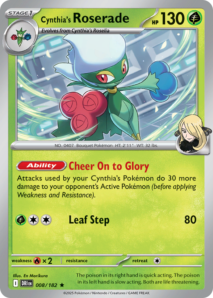 Cynthia's Roserade 8 Destined Rivals Pokémon card