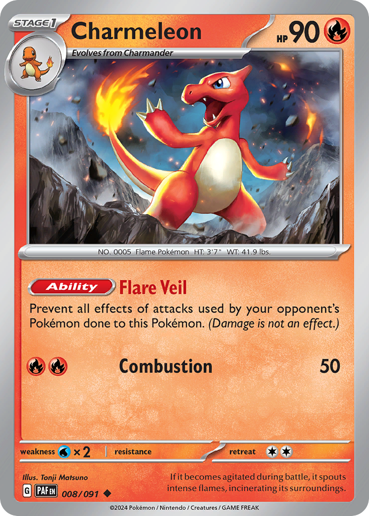 Charmeleon 8 Paldean Fates Pokémon card