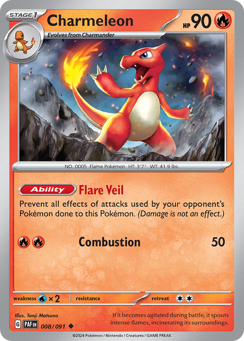 Charmeleon 8 Paldean Fates Pokémon card