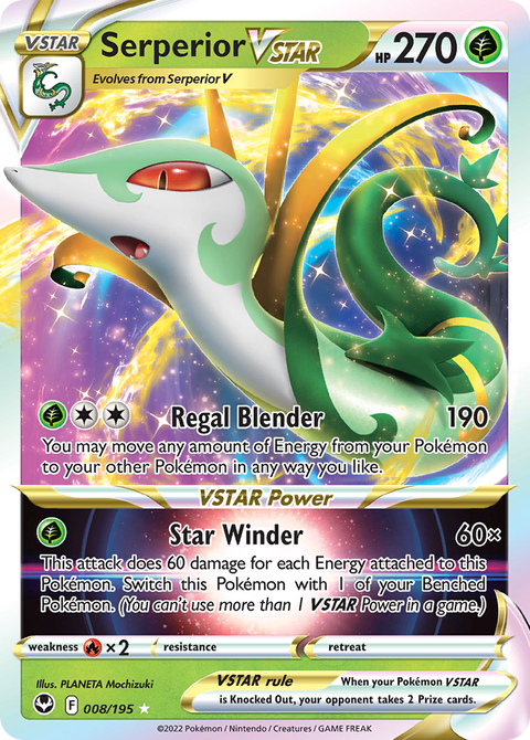 Serperior VSTAR 8 Silver Tempest Pokémon card