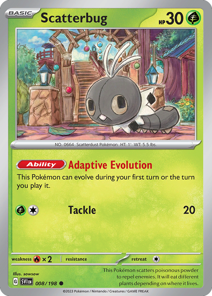 Scatterbug 8 Scarlet & Violet Pokémon card