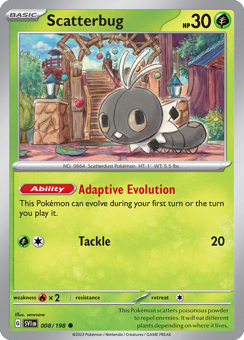 Scatterbug 8 Scarlet & Violet Pokémon card