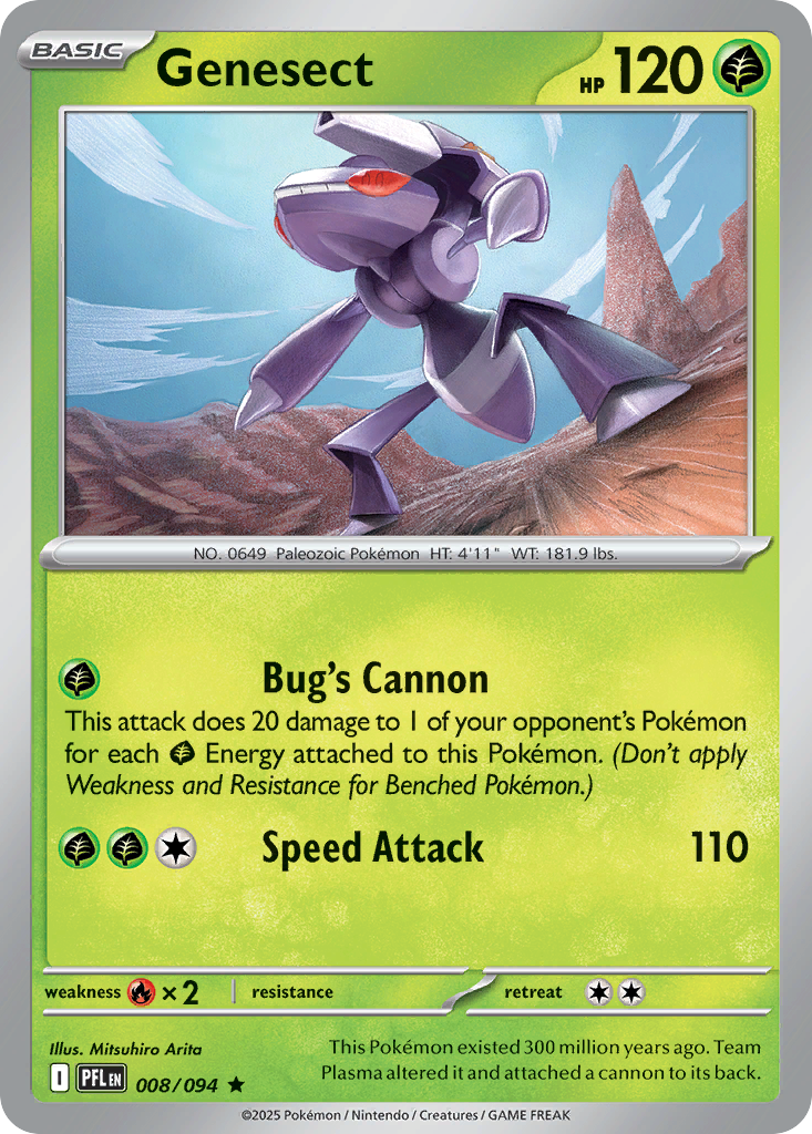 Genesect 8 Phantasmal Flames Pokémon card