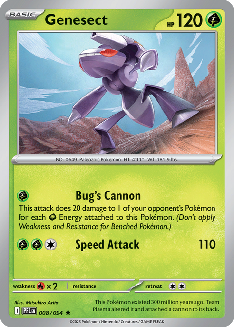Genesect 8 Phantasmal Flames Pokémon card