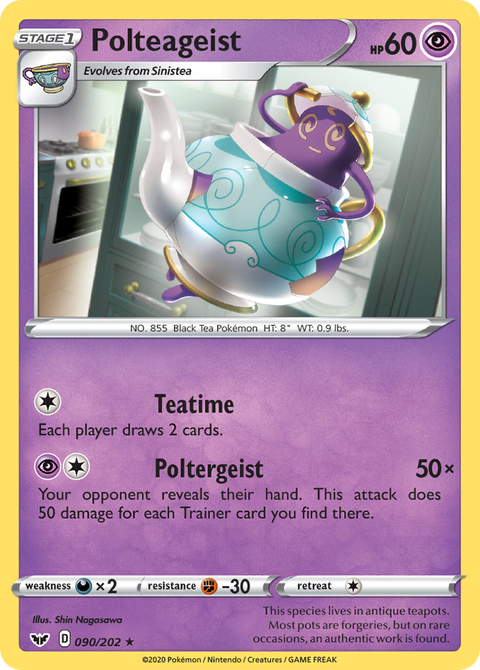 Polteageist 90 Sword & Shield Pokémon card