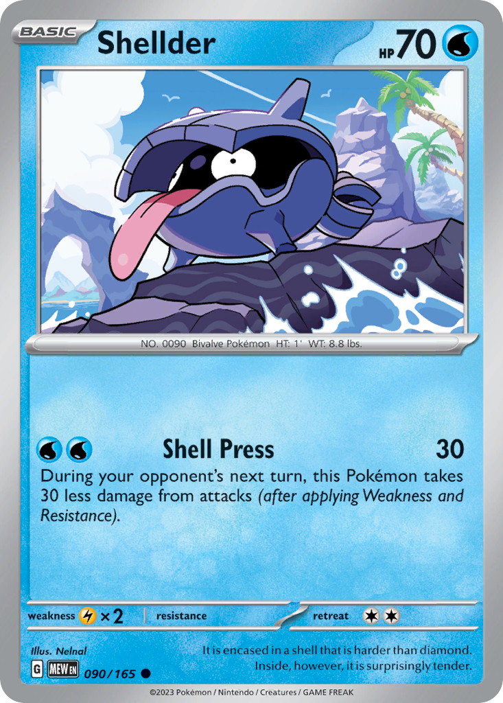 Shellder 90 151 Pokémon card