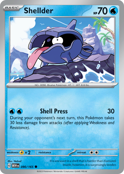 Shellder 90 151 Pokémon card
