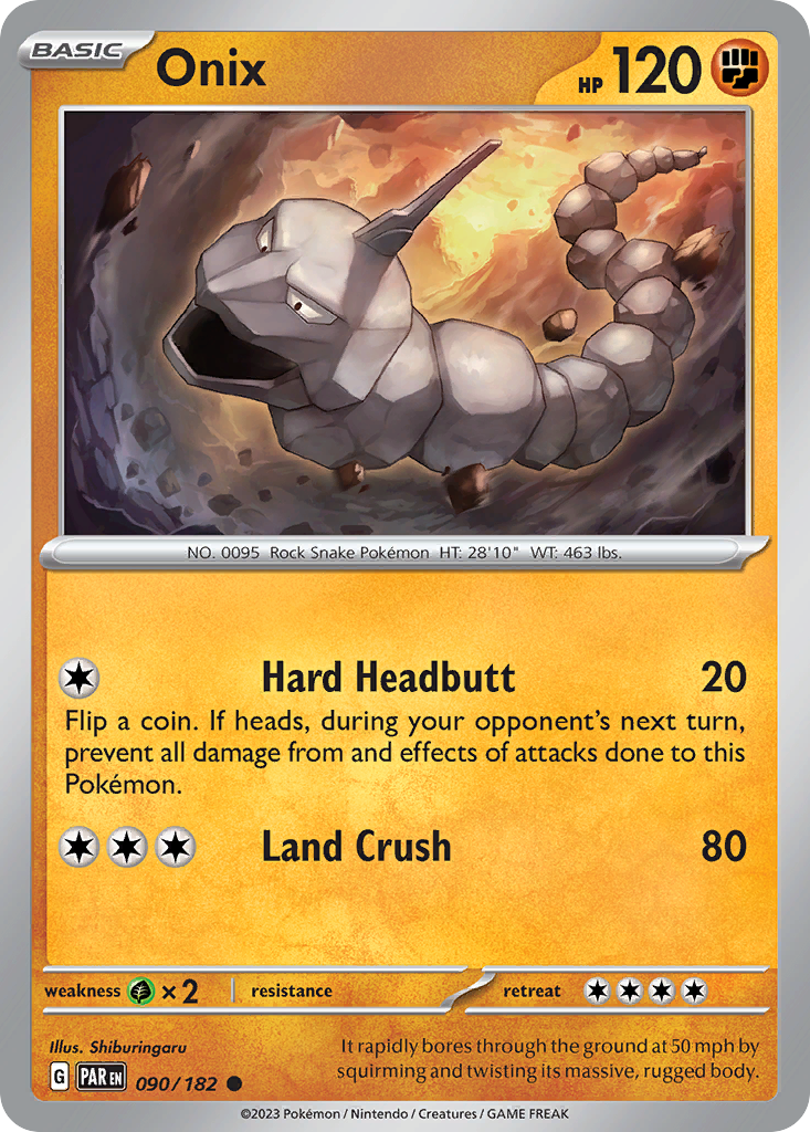 Onix 90 Paradox Rift Pokémon card