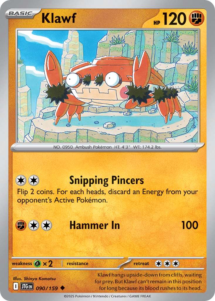 Klawf 90 Journey Together Pokémon card