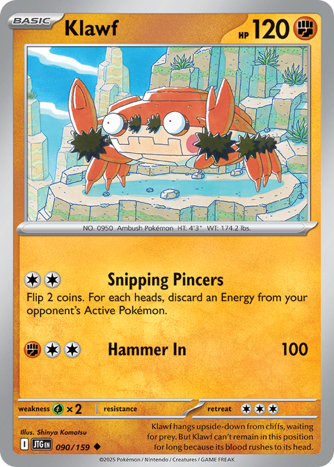 Klawf 90 Journey Together Pokémon card