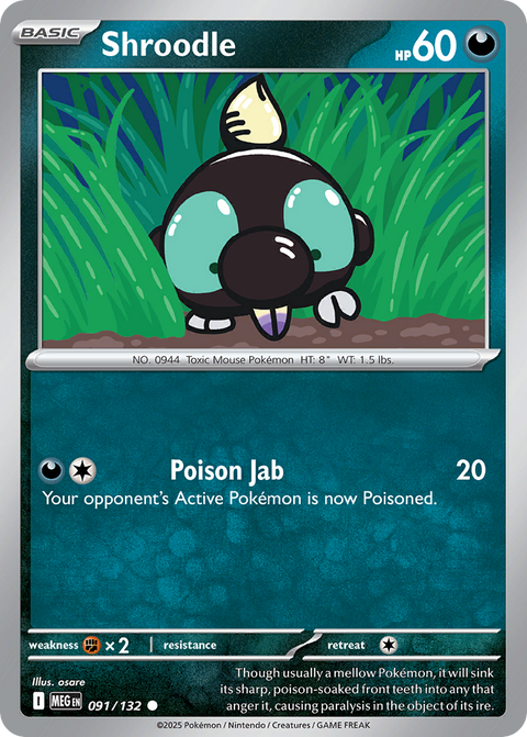 Shroodle 91 Mega Evolution Pokémon card
