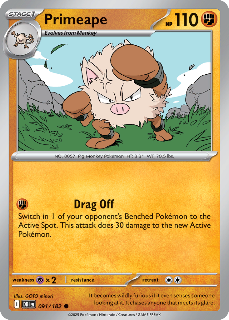 Primeape 91 Destined Rivals Pokémon card