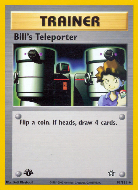 Bill's Teleporter 91 Neo Genesis Pokémon card