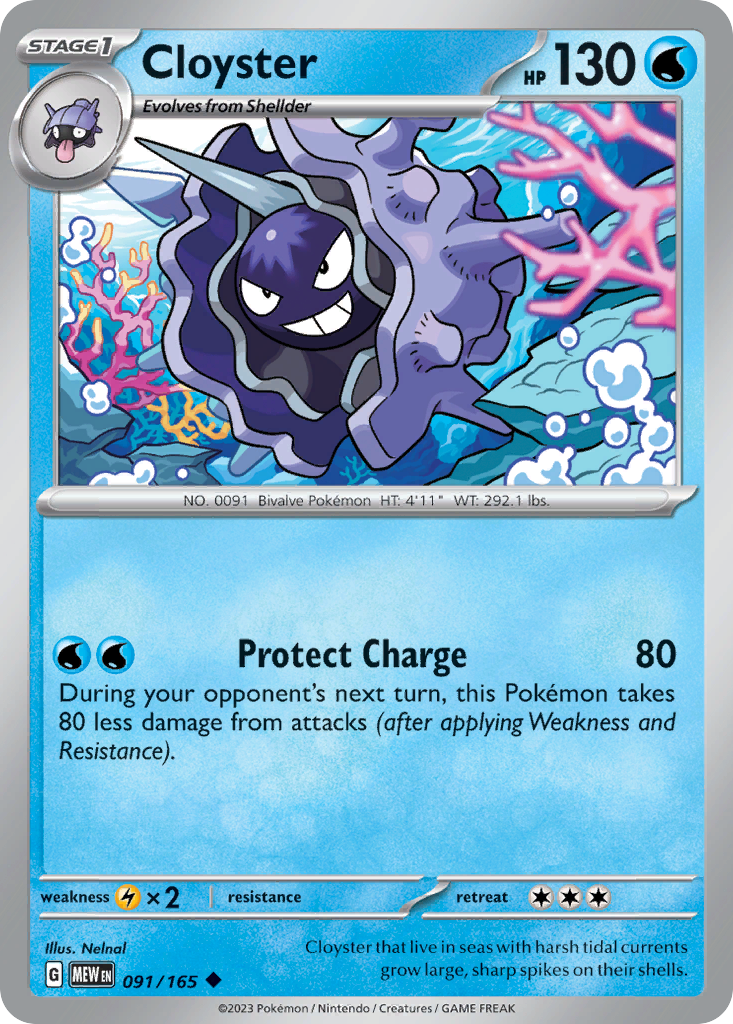 Cloyster 91 151 Pokémon card