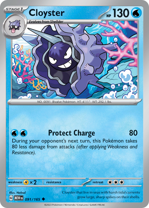 Cloyster 91 151 Pokémon card