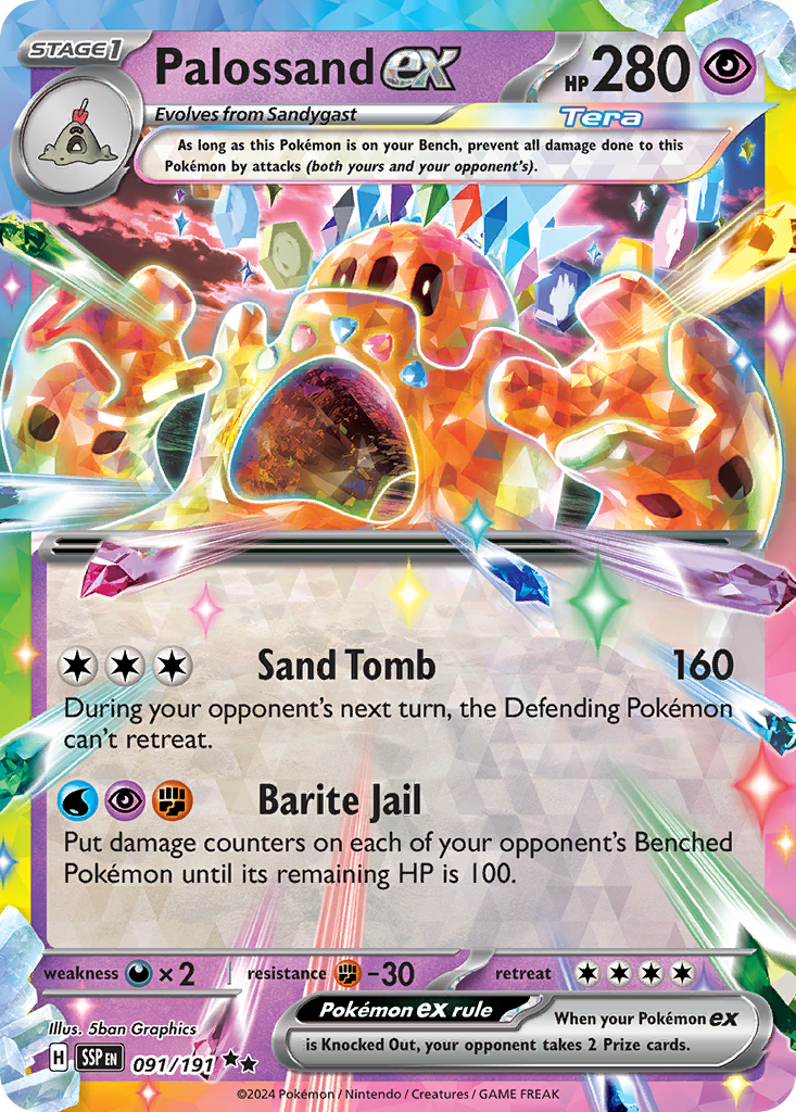 Palossand ex 91 Surging Sparks Pokémon card