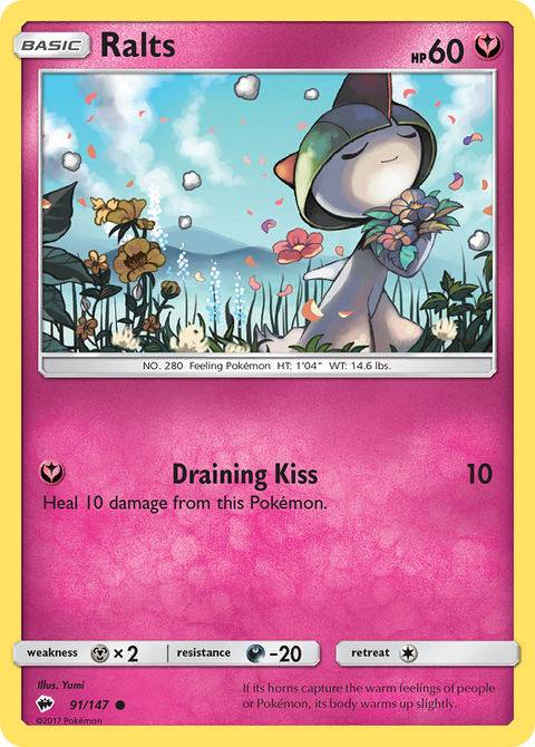 Ralts 91 Burning Shadows Pokémon card