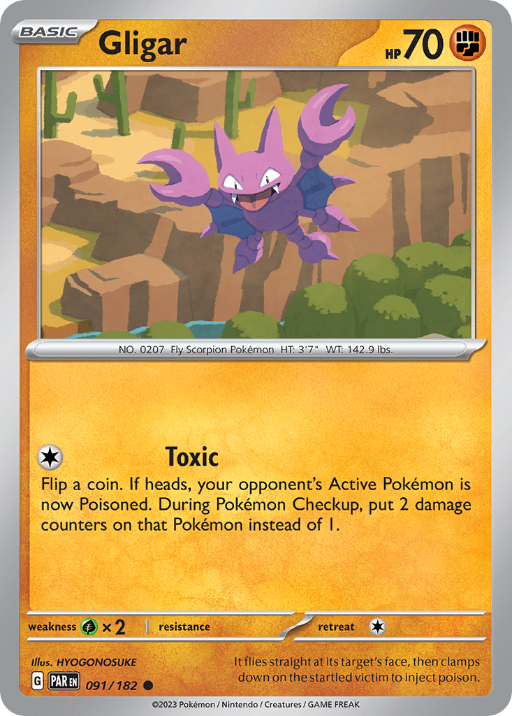 Gligar 91 Paradox Rift Pokémon card