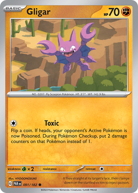 Gligar 91 Paradox Rift Pokémon card